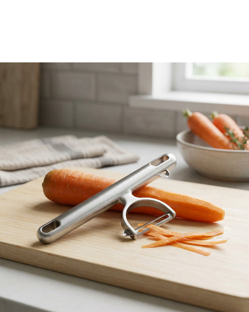 Zefo Stainless Steel Y-Peeler Swivel Blade 17 cm Silver - Lifestyle view