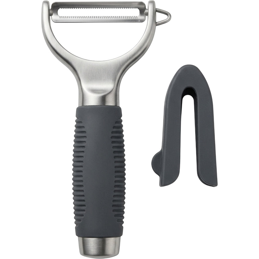 Zefo Stainless Steel Serrated Soft-Skin Peeler 18 cm Charcoal Grip